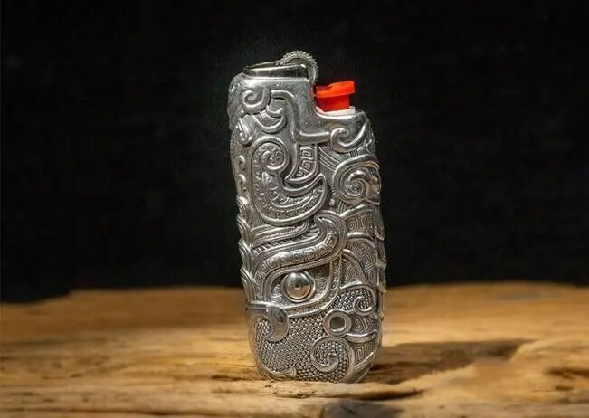 S999 Silver Lighter Case Cover Fits Bic J5 Lighter Retro Lighter Case Shell No Lighter