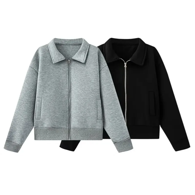 Women's Pilot Jacket with Collar Zipper Pocket Decoration Spring New Casual Women's Clothing