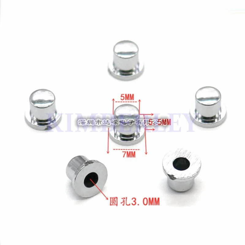 20 Piece 5×5.5MM Electroplated Key Cap Round Hole 3.0MM Touch Switch Cap Power Key Cap