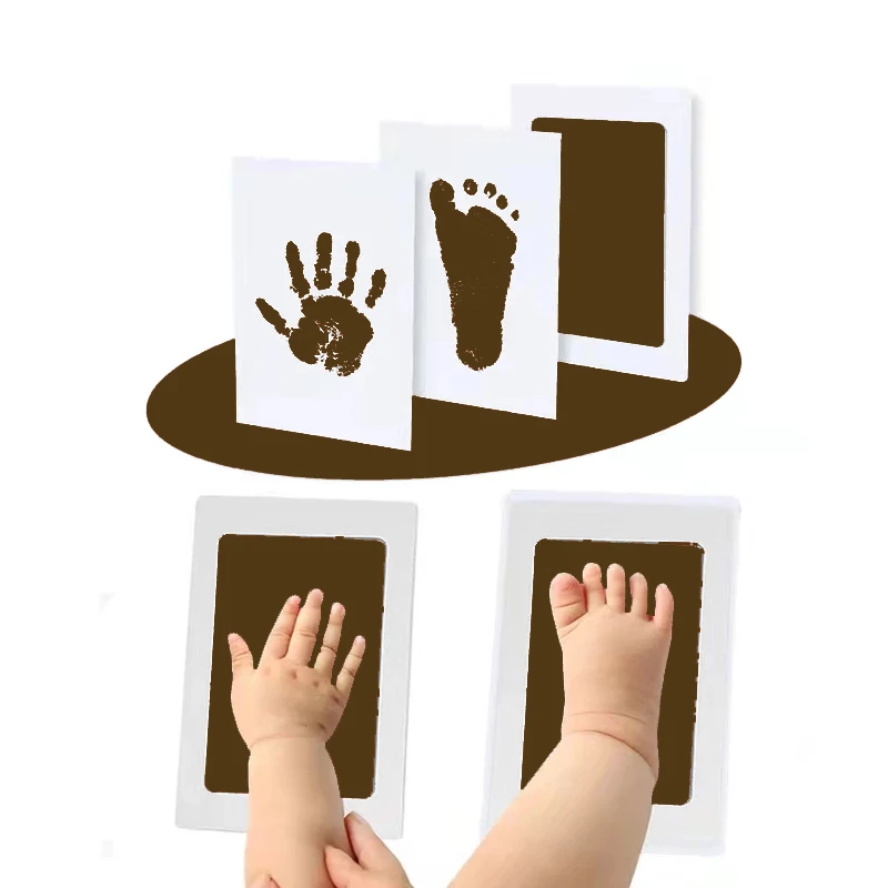 Pasgeboren Baby DIY Hand- en Voetafdruk Kit Inktkussens Fotolijst Handafdruk Peuters Souvenir Accessoires Veilig Schoon Kraamcadeau