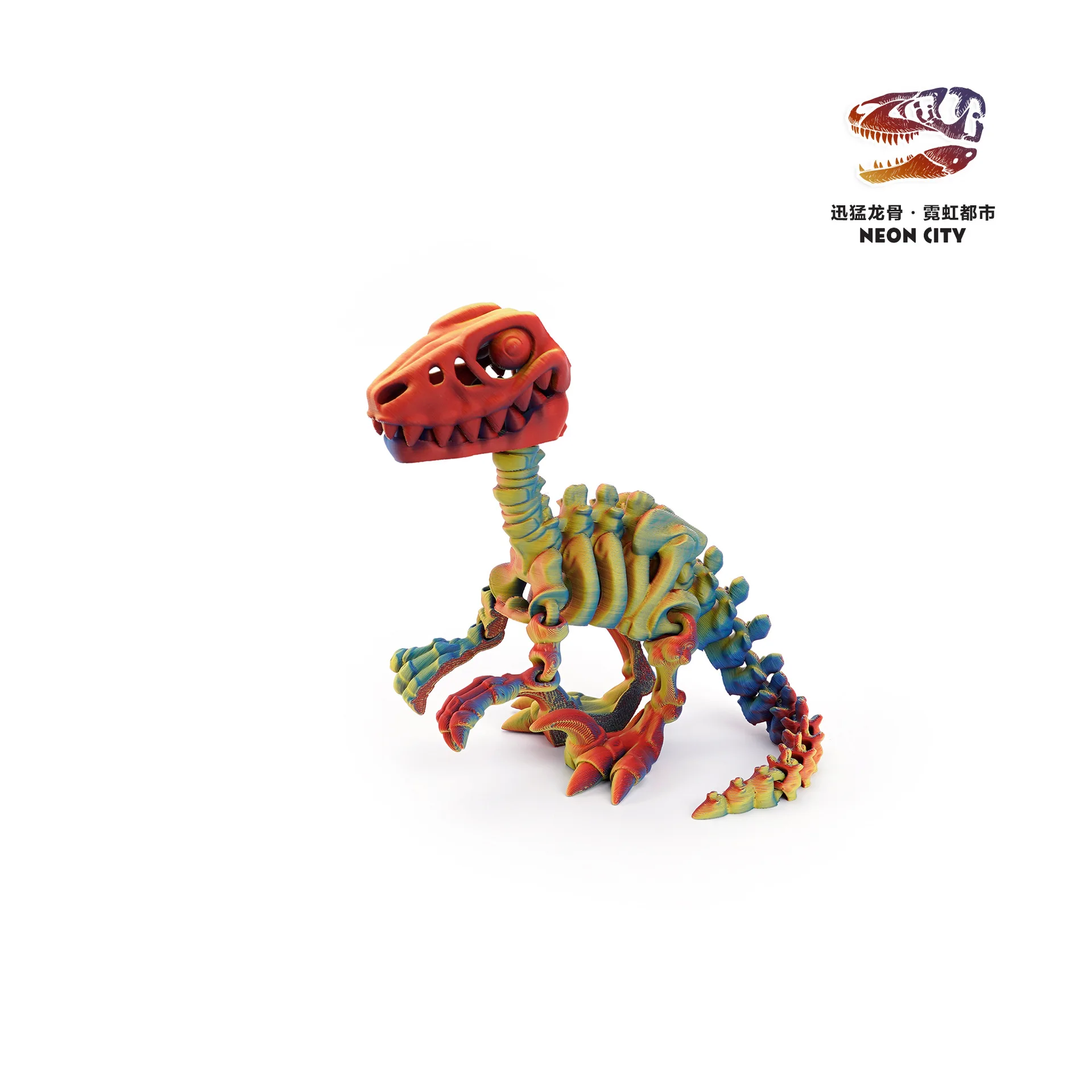 Impresión 3D exclusiva transfronteriza para la popular serie de dinosaurios raptor, juguete divertido, figura ornamental, regalo, simulación de esqueleto