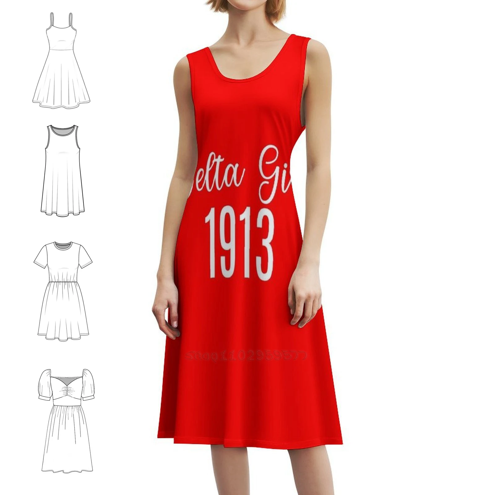 Delta Girl 1913 Preppy Style Mini Dress For Women A-Line Loose Fit Casual Day Dress Delta Sigma Theta Sonority Party Dresses
