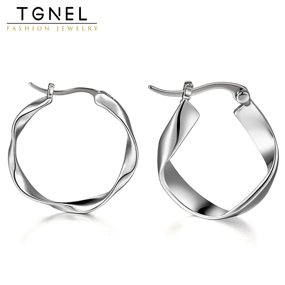 Pure Titanium Hook Hoop Earrings for Women Large Fashion Polished Copper Hollow Plain Lightweight Hypoallergenic Gifts Jewelry