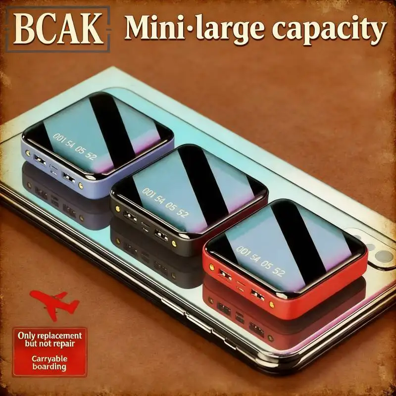 

BCAK Mirror Digital Display Power Bank 20000mAh Real Time Battery Level Indicator for Smart Charging