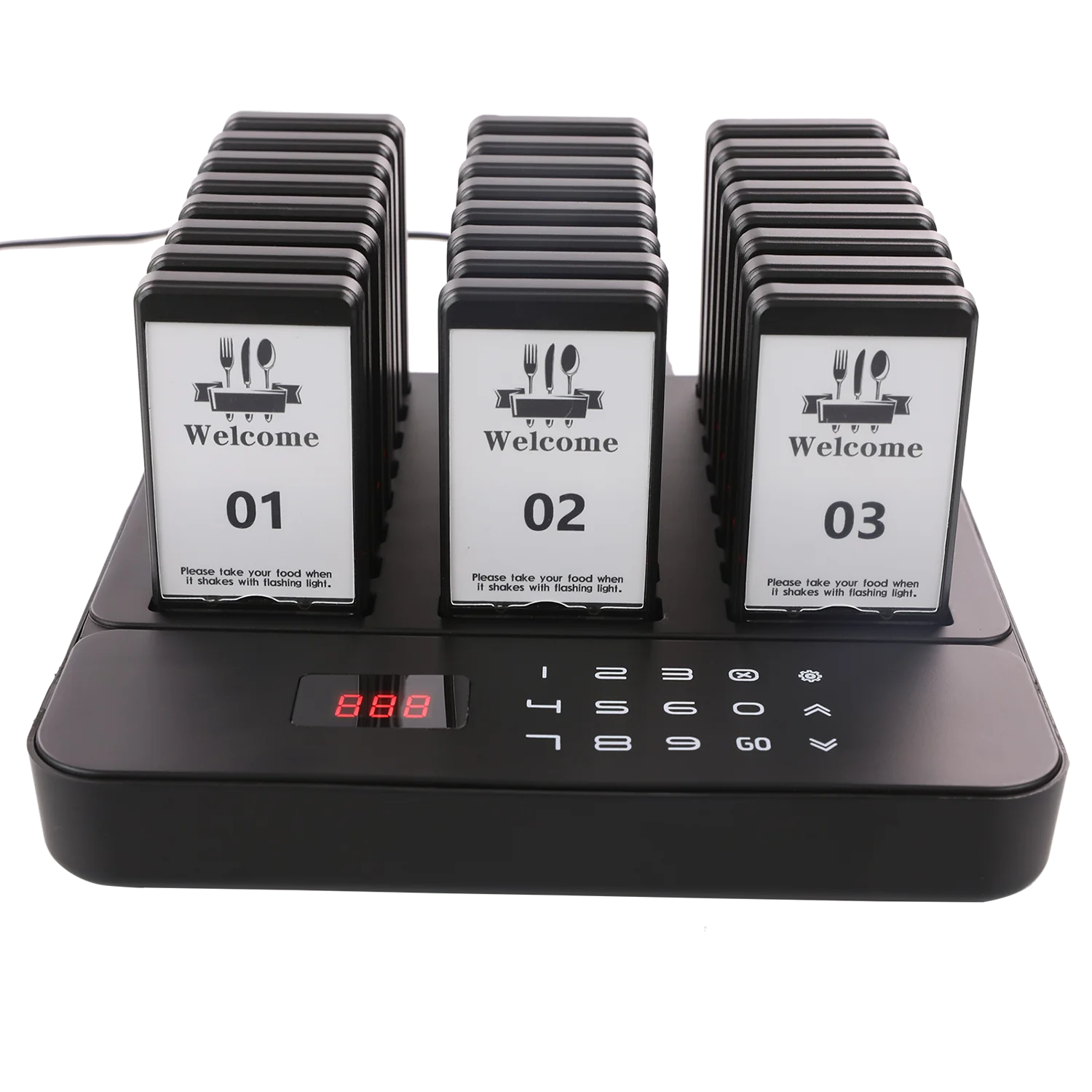 Wireless Restaurant Pager System Buzzer Calling System 24 Beepers Pagers For Food Truck Fast Food Court Shop Bar Cafe