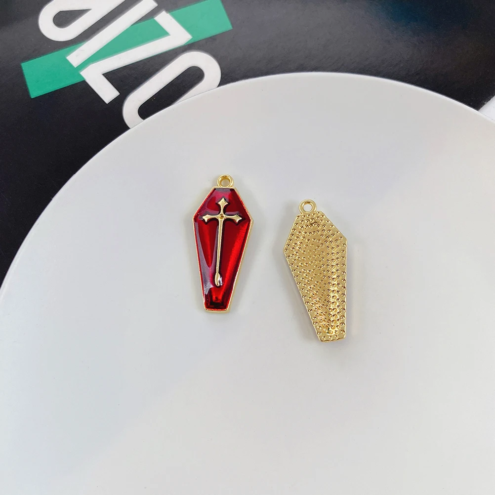 

30 pcs Coffin Jewelry Charms Diy Earrings Bracelet Charms Cross Retro Alloy Pendants Necklace Diy Women Handmade Accessories