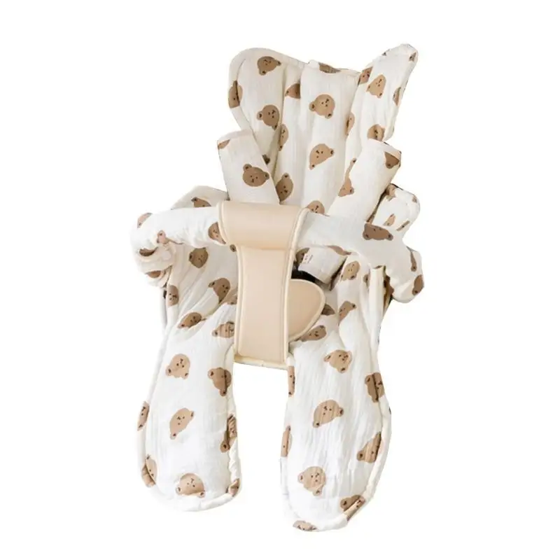 

U13F Baby Pushchair Seats Liner with Printed Pattern Pram Seats Cushion Seats Belt Armrest Pad Armrest Pad Pushchair Liner