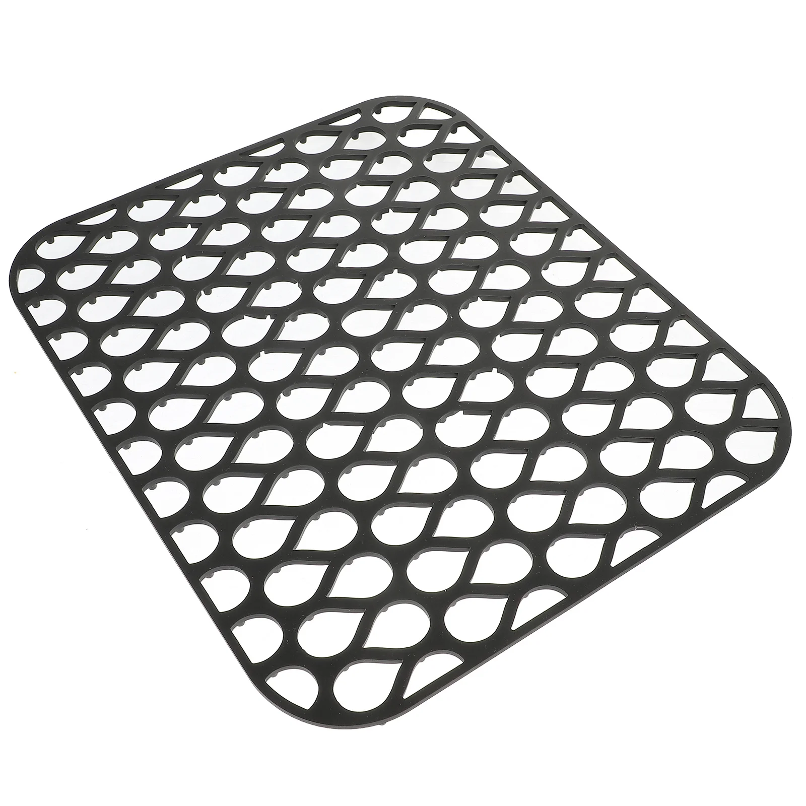 

Kitchen Sink Mat Silicone Anti-Slip Protector Hollow Design Drying Pad for Home Use Scratch Resistant Stable Surface