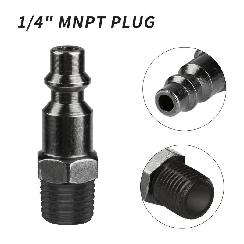 3-Way Air Manifold 4 Ports Aluminum Industrial Flat Hex Quick Connects Air Hose Splitter with Coupler and Male Plugs 87HA