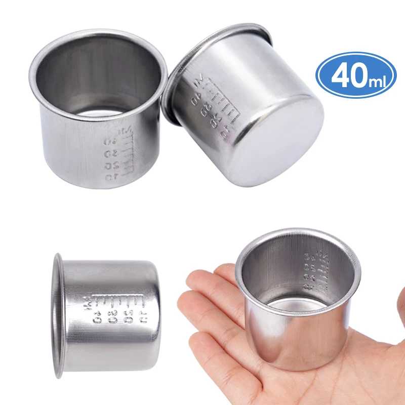 

5pcs Stainless Steel Measuring Cup Medical Disinfection Jar Measuring Cup with Scale Small Medicine Cup
