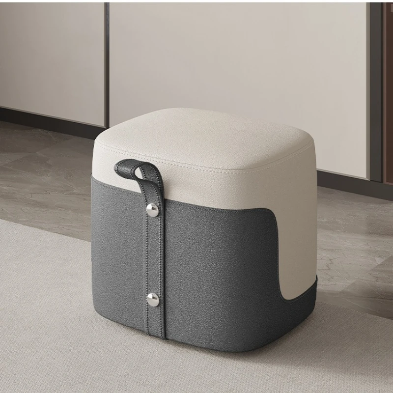 #rotatable leisure stool, modern minimalist dressing chair stool, living room shoe changing stool