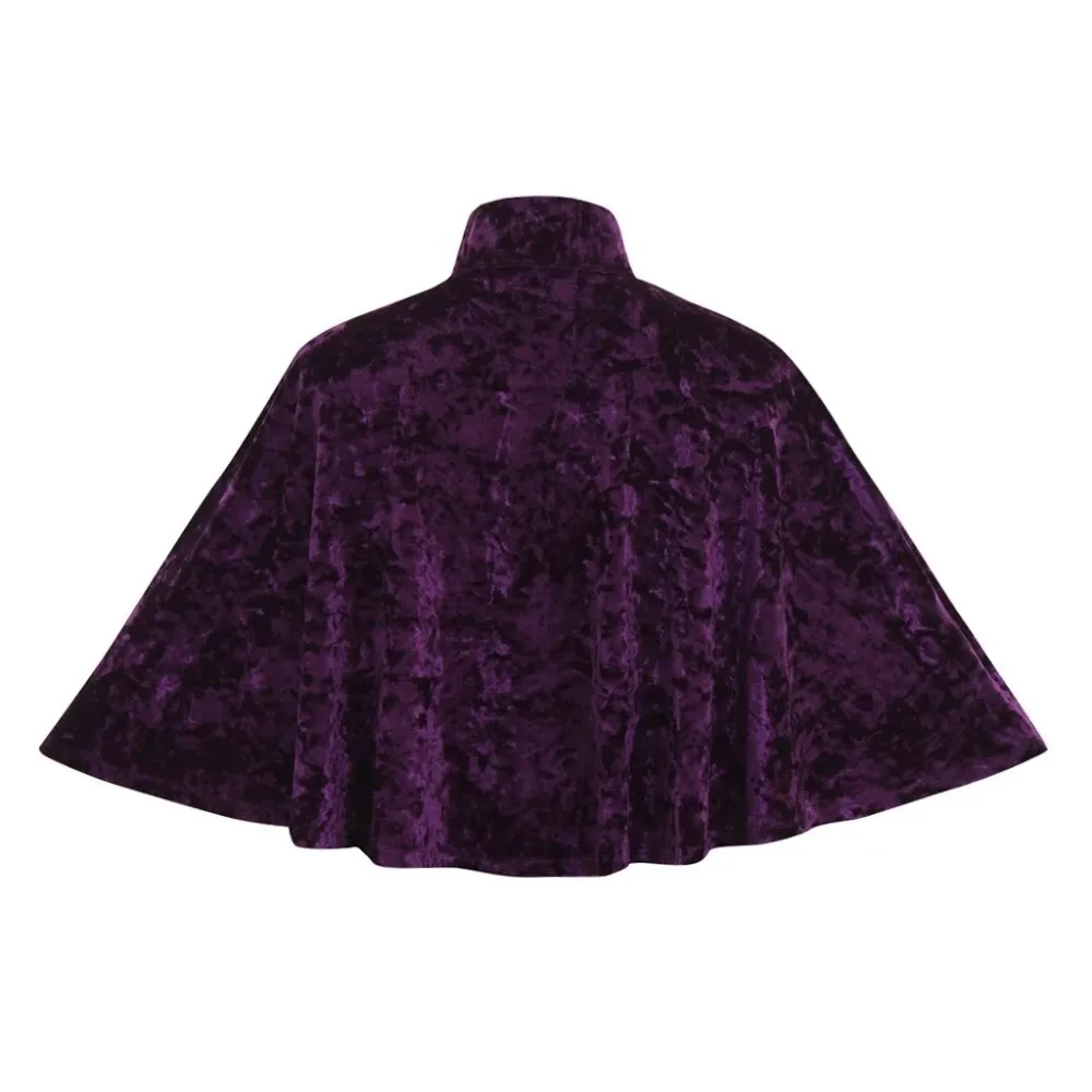 New Vintage Cosplay Velvet Cape Victorian Carnival Party Women's Shawl Coat Short Witch Shawl Steampunk Shawl Adult