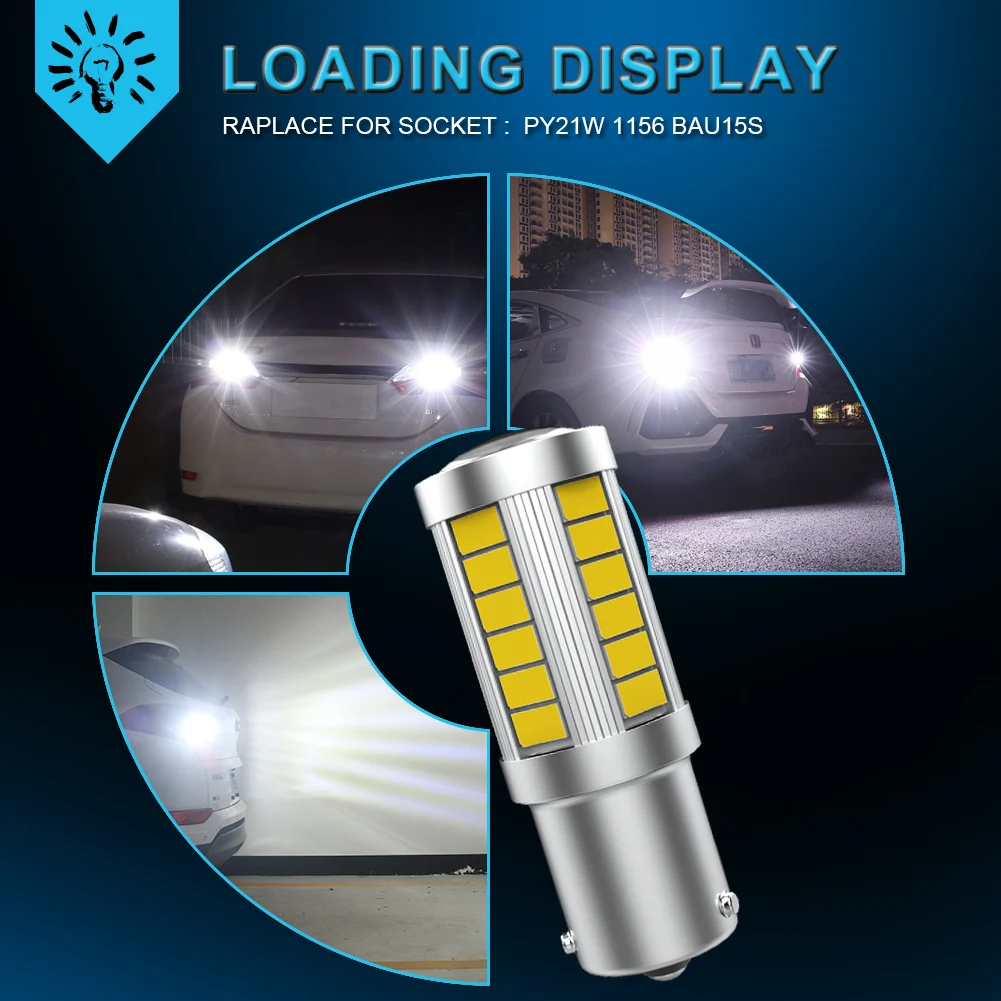 2pcs BAU15S PY21W Led Car Lighs 1200Lm Super Led Plug and Play Reverse Light  For Fiat Ducato Punto Evo 500 Panda Grande Bravo view 5