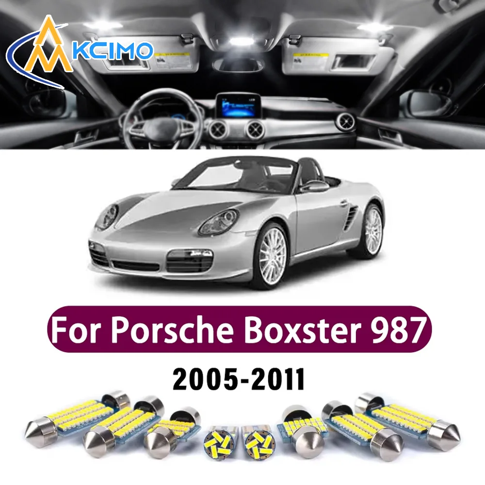 Error Free LED Interior Light Kit for Porsche Boxster 987 2005-2011 Premium Bright Dome Trunk Mirror Reading Lamps Canbus