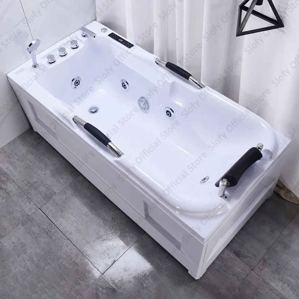 Dual-Side Skirt Bathtub Luxury Acrylic Tub With High Load-bearing Capacity, Multifunctional Left Skirt Bathtub Multiple Sizes