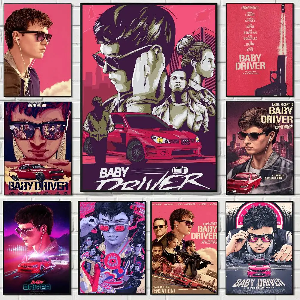 Movie Baby Driver Anime Poster Wall Art For Home Bar Cafe Movie Theater Decor DIY Vintage Print For Un