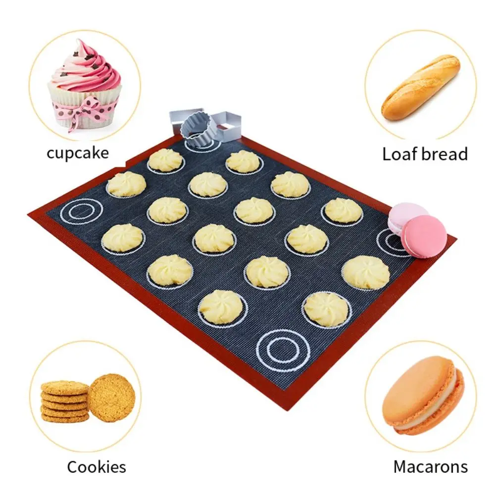 

Two Sided Macaroon Puff Baking Mat Reusable Non-stick Perforated Silicone Baking Mat Round Patterns Heat-resistant Oven Liners