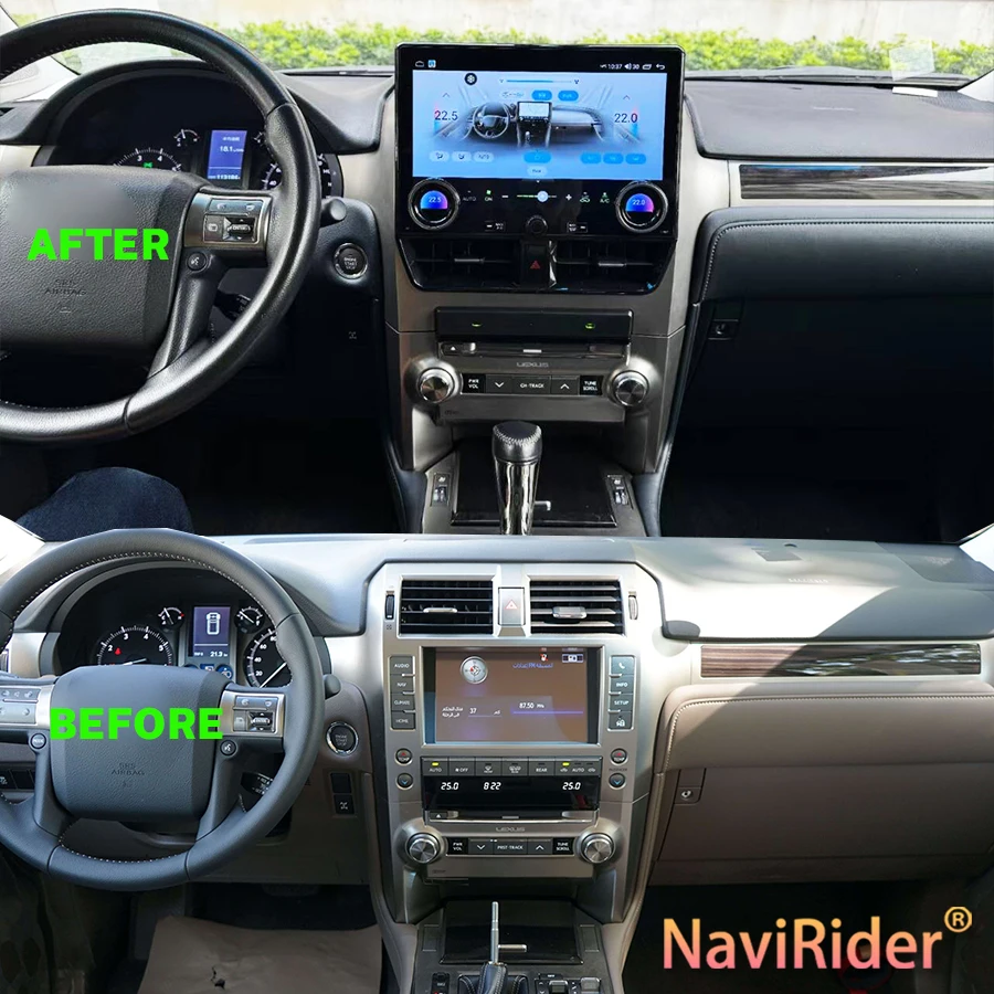 Автомобильный радиоприемник Apple Carplay Android 14 12,5 дюймов для Lexus GX400/GX460 2010-2022, автомобильный GPS-навигатор, мультимедийный плеер, головное устройство
