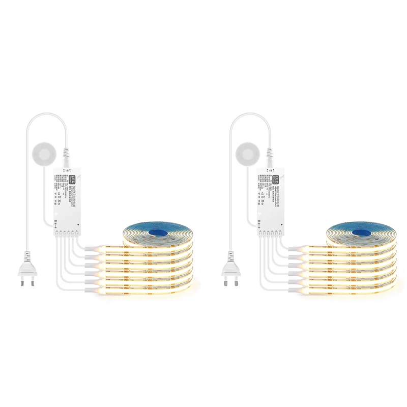 ABSS-12X Touch Sensor Under Cabinet Light Dimmable COB LED Strip Suitable For Bedroom, Wardrobe, EU Plug