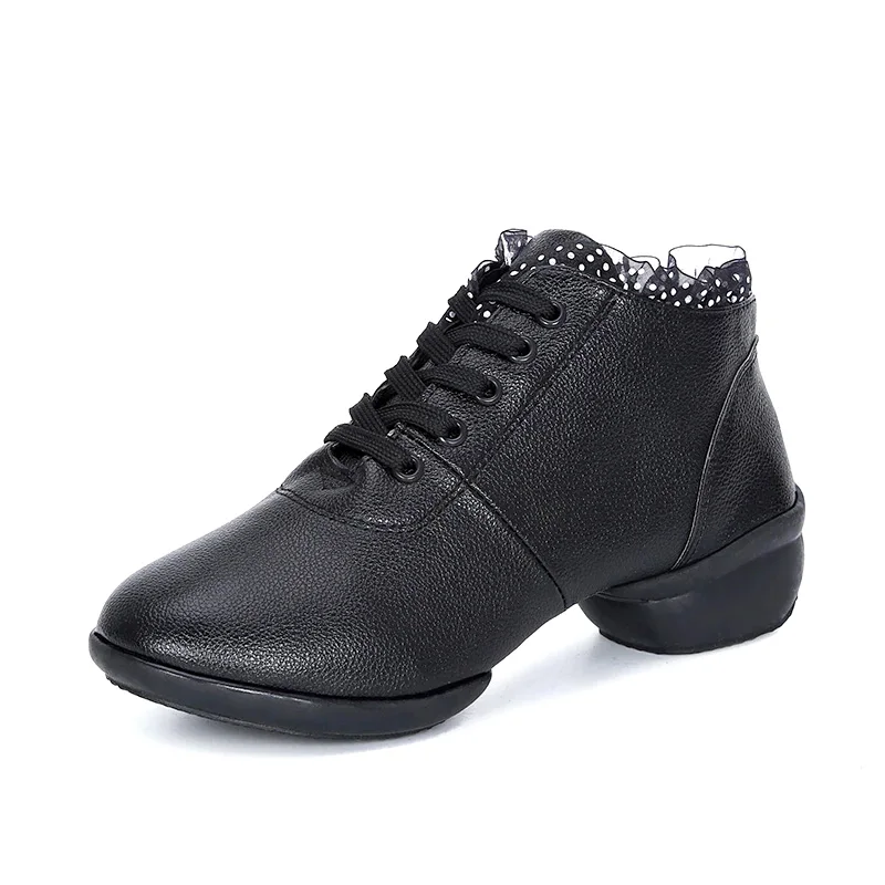 Modern jazz dance sneakers women Latin Dance Shoes Salsa Ballroom Shoe Soft Outsole Breath PU Leather Practice Dance Shoes Heels