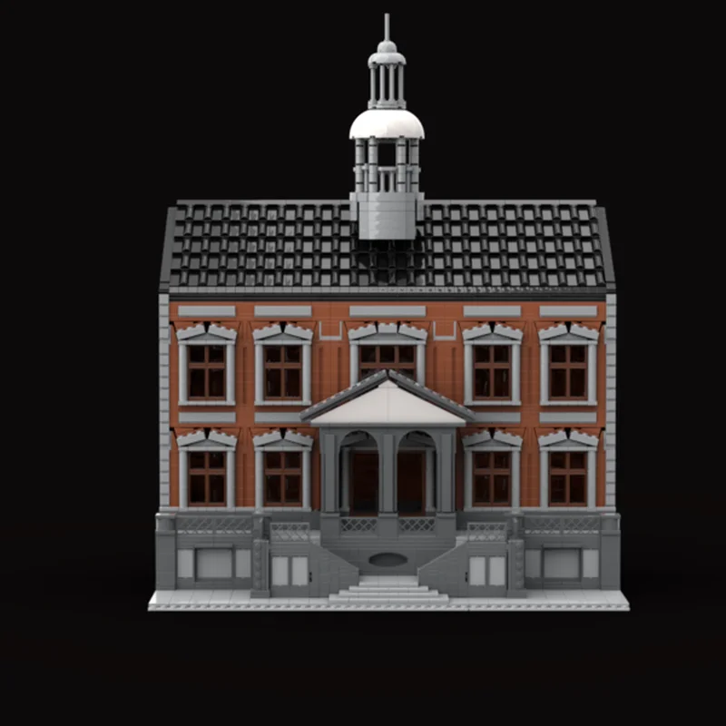 City Street View Model ​​​​​​​Moc Building Blocks The Library Model Technology Bricks DIY Assembly Holiday Toy Construction Gift