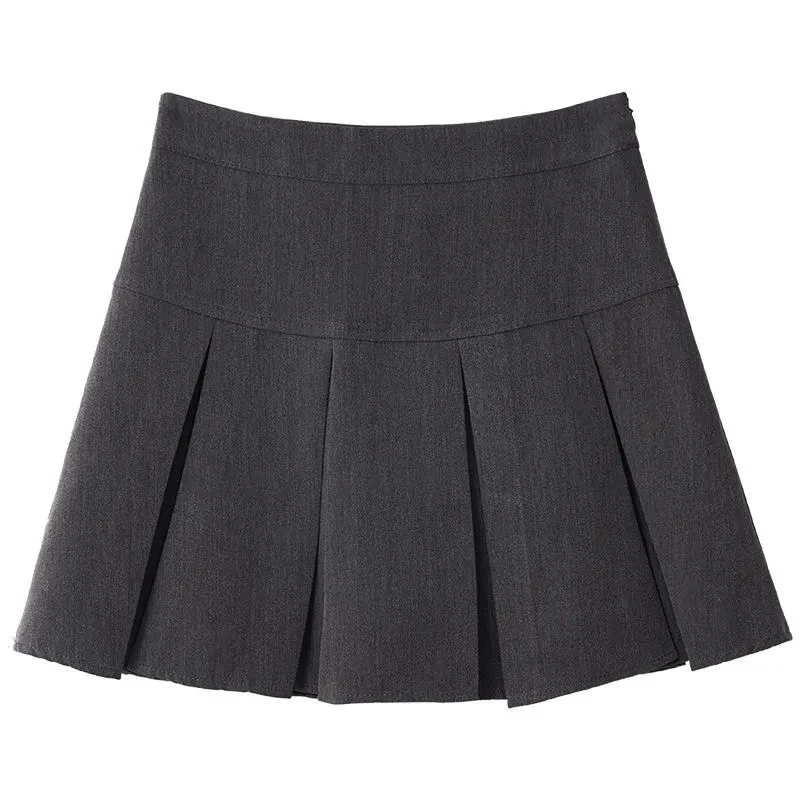 Jk Pleated Mini Skirt Women Summer Solid Pretty Style High Waist Sweet Skirt Slim A-Line Sexy Lady Skinny School Dress