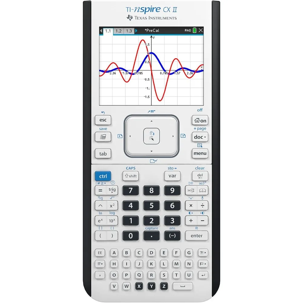 Best - Calculadora gráfica en color TI-Nspire CX II con software para estudiantes (PC/Mac) Blanco 3,54 x 7,48