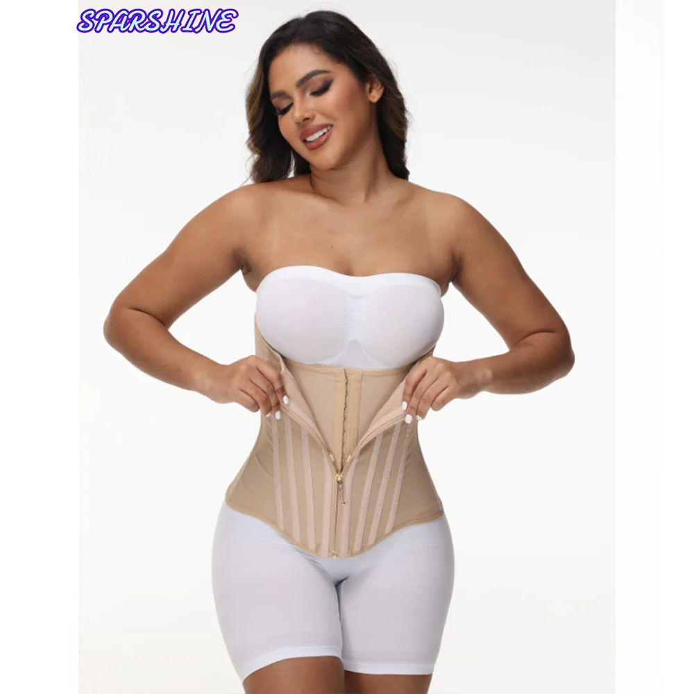 Fajas Colombianas Girdles Double Compression Waist Trainer Corset with Bone Sheath Flat Belly Slimming Abdominal Control Belt