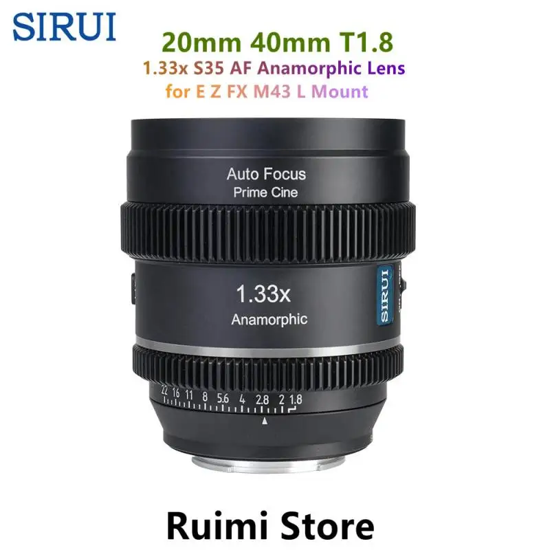 Sirui 20mm T1.8 40mm T1.8 1.33x S35 AF アナモルフィックレンズ 広角