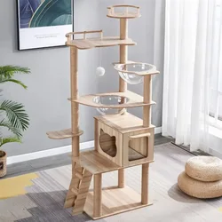 Cat Climbing Frame Indoor Multi-layer Cats Towers Simple Scratching Posts Strong Load-bearing Capacity Scratching Board Shelf