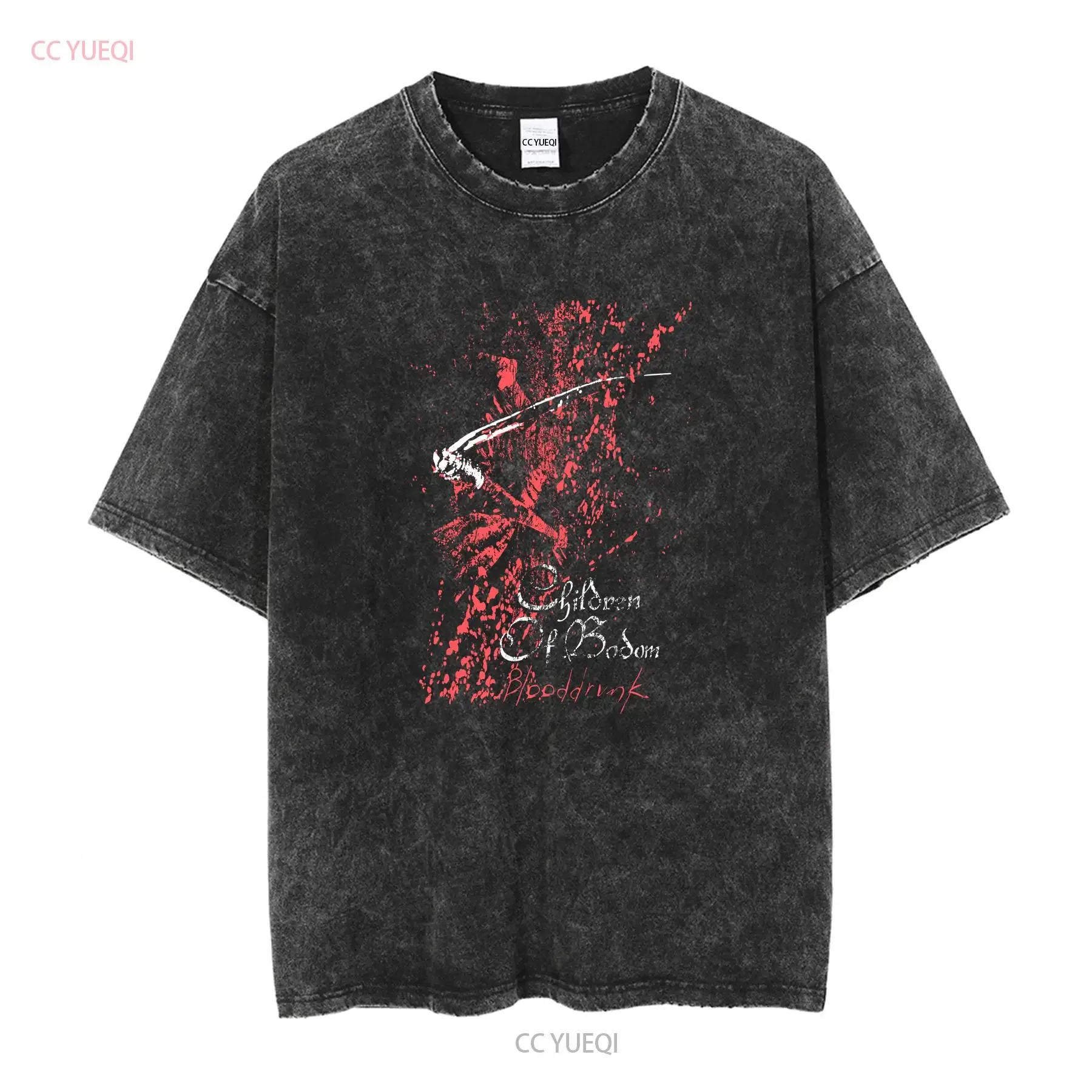 Children of Bodom Reaper Blade Black Cotton T Shirt Reprint S 5XL KH5381 vintage Washed Stylish designer clothes Slightly