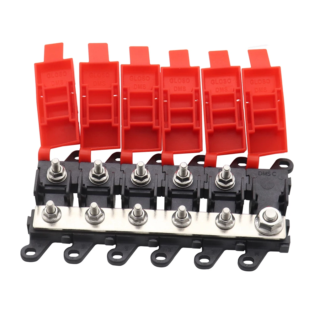 3/4/5/6 Way Car Midi Fuse Box Block Holder 200A High-Power Fuse Box Bolt On Fuse Type Power Distribution for RV Car Boat Bus