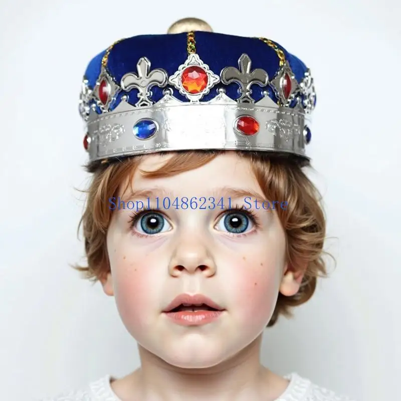 5asd King Queen Crowns Chapéu coroa aniversário Acessórios para fantasia Halloween para crianças e adultos