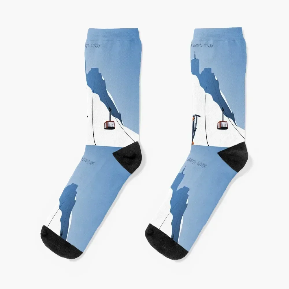 

Alps PosterAiguilledu Midi cable car and ski ice ax Socks gift christmas stocking kids Run Women Socks Men's