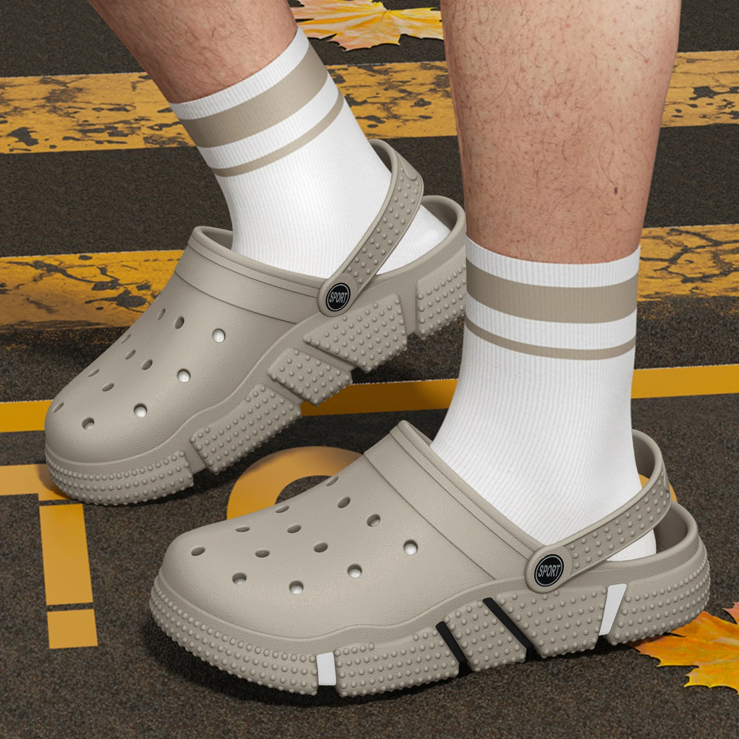 남성 여름 대형 미끄럼 방지 내마모성 부드러운 밑창 덮힌 발가락 야외 두꺼운 바닥 캐주얼 슬리퍼