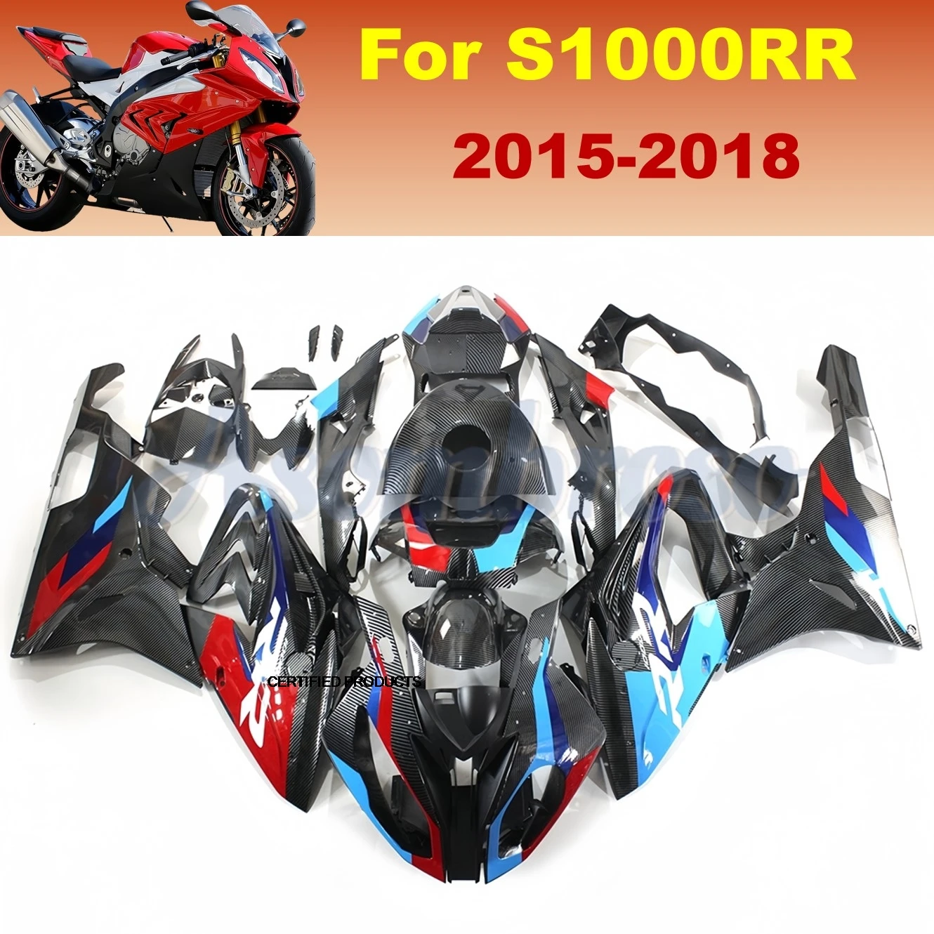 Carbon Fibre Fairing Kit for BMW S1000RR 2015 2016 2017 2018 S1000 RR 15 16 17 18 Premium Brand Motorcycle Parts  Bodywork set