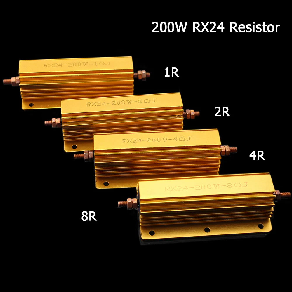 200W Aluminum Power Metal Shell Case Wirewound Resistor 1/2/4/8 Ohm Resistance RX24 1R 2R 4R 8R Ohm image 6