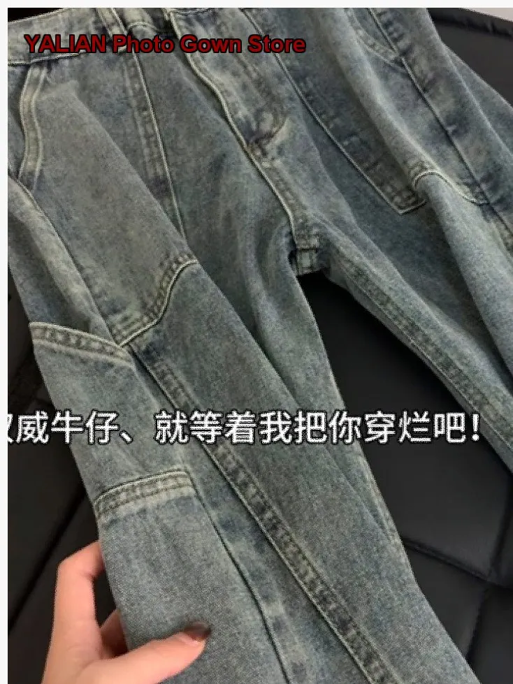 Boys Jeans Kids Spring Autumn Thin Straight Leg Pocket Closure Casual Trendy Brand Middle School Students