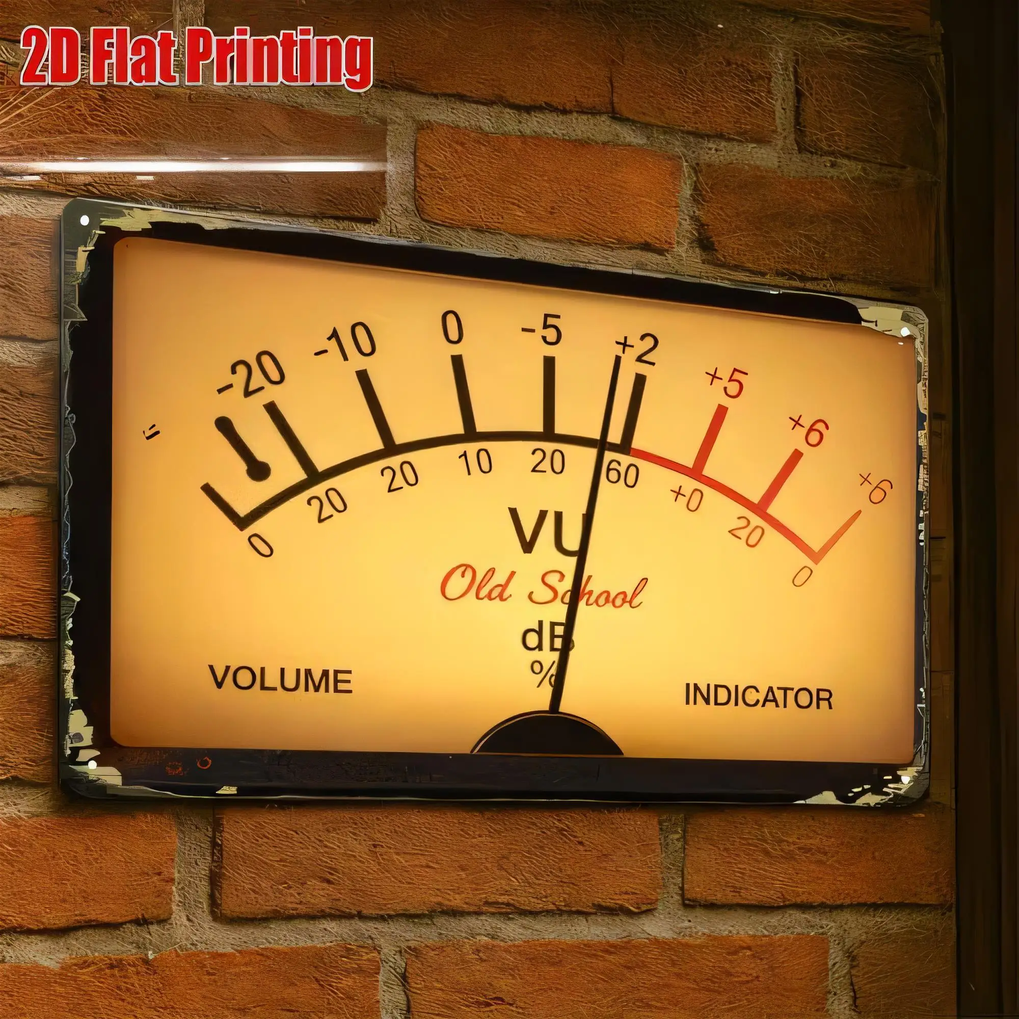 Tin Sign  Printing Vintage Audio Volume Indicator Old School Music Retro Wall Decor Metal Plaque for Bar Pub Man Cave Garage Hom