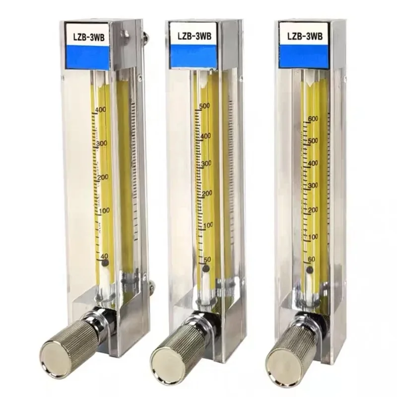Medidor de Flujo de Aire de Bajo Caudal 2.5-1000ml/Min, Rotámetro con Válvula de Control LZB-3WB, LZB-4WB