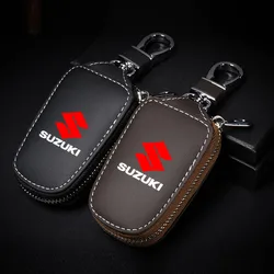 Car Keychain Covers Men Key Holder Leather Car Key Wallets for Suzuki Grand Vitara ALTO Ciaz IGNIS Jimny Jeemny Car Accessorie