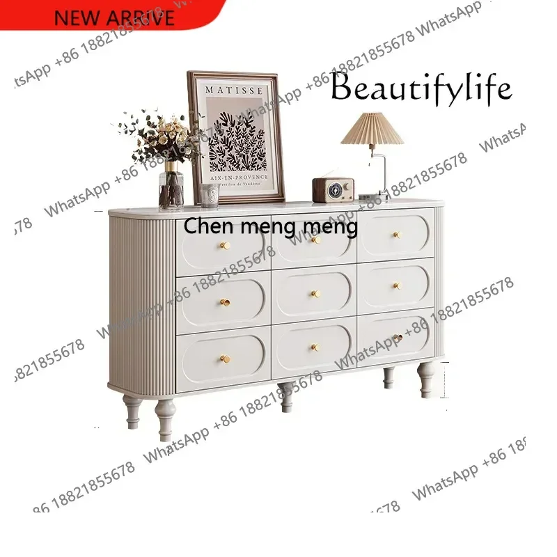 

X Light Luxury Chest of Drawers Bedroom Storage Cabinet Living Room Wall Locker Retro Drawer Chest of Drawers