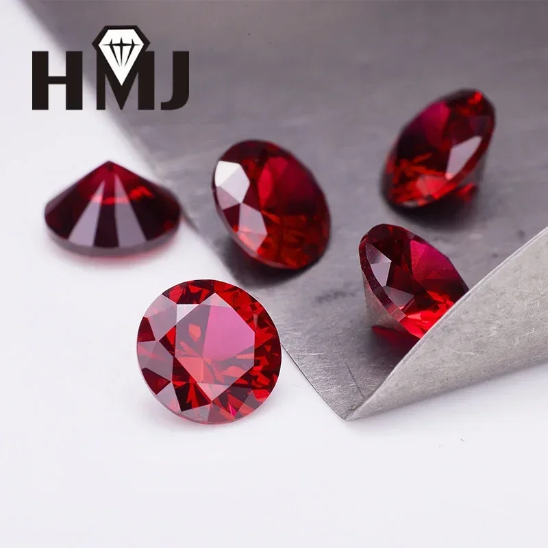 

(Promotion Price) Pigeon Blood Red Lab Grown Ruby Gemstones NGTC Certificate Round Shape Charm Beads for Diy Jewelry Making