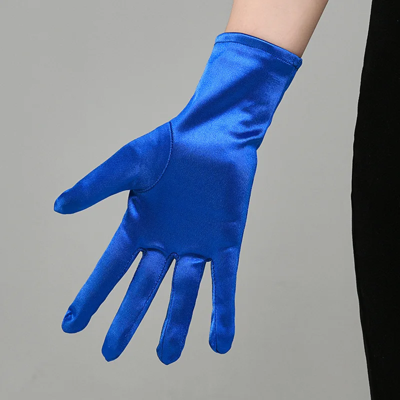 Women’s Short Satin Gloves Wrist-Length Dress Gloves for Evening Party Wedding Cocktail Formal Events Performances image 2