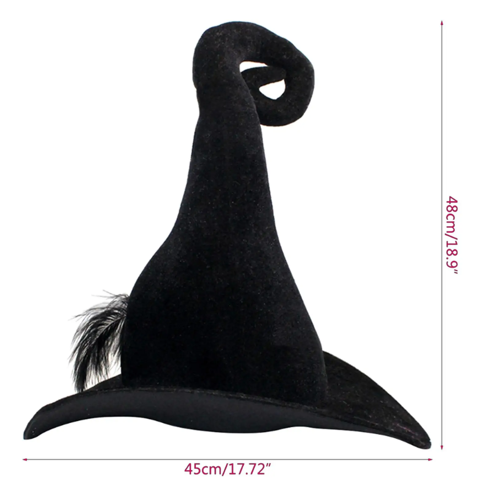 Chapeaux de sorcière pointus en velours pour adultes, accessoires de cosplay à large bord, accessoires photo pour mascara, fournitures de fête Tim, carnavals