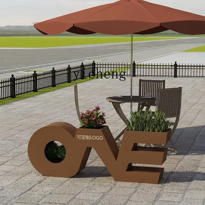 DSA--  Flower Box Combination  Steel  Sheet Villa Courtyard  Bed Fence Partition Greening Flower Tray
