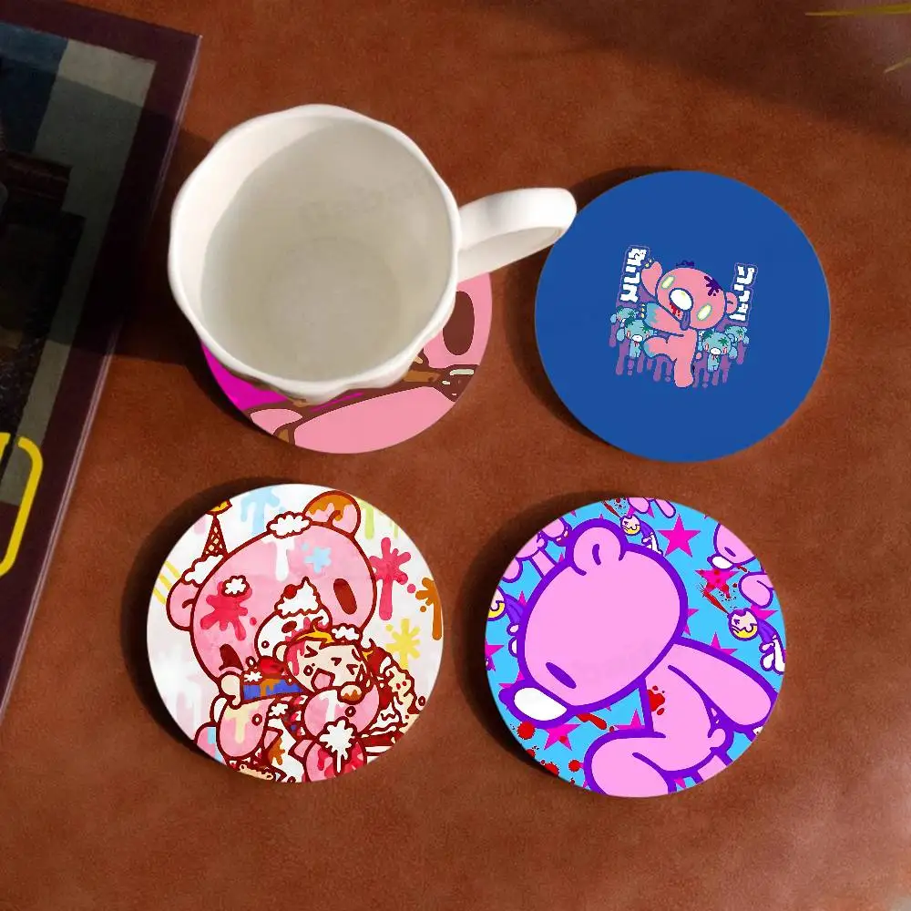 famous IP G-GloomyS bear popular Natural Wood Coaster Creative Cartoon Absorbent Cushion Coffee Mug Bowl Cushion Insulation