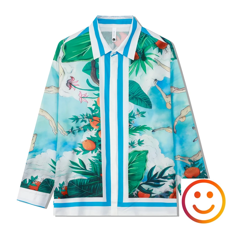 Multi Versions Pattern Print Long Sleeve Hawaii Beach Thin Shirts Men Women High Quality Seaside Holiday Shirt Clothes