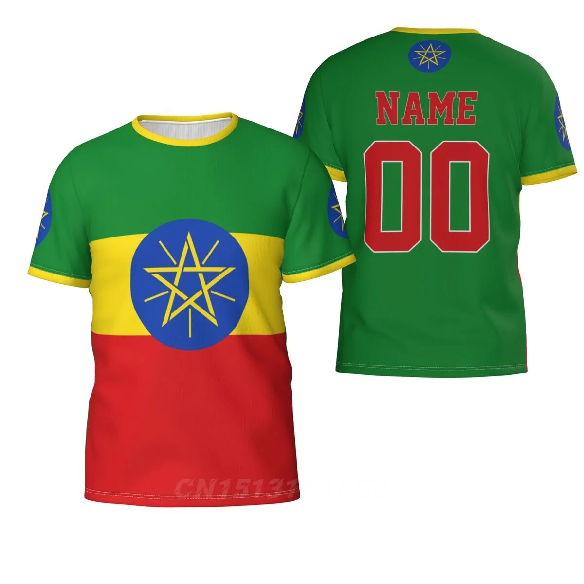 2025 Custom Name Number Ethiopia Country Flag T-shirts Clothes T shirt Men Women Tees Tops For  Fans Gift US Size