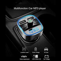 A23 Car Bluetooth 5.0 FM Transmitter MP3 Player Fast Charging Dual USB Charger DC5V 2.4A MAX Dual USB Car Charger Adapter 